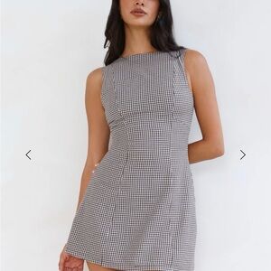 Hello Molly Monochrome Checkered Mini Dress